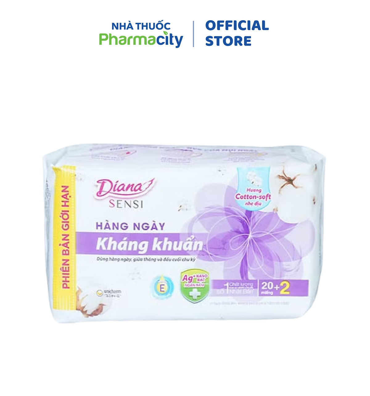 Băng vệ sinh kháng khuẩn hàng ngày Diana Sensi (20 miếng/gói)
