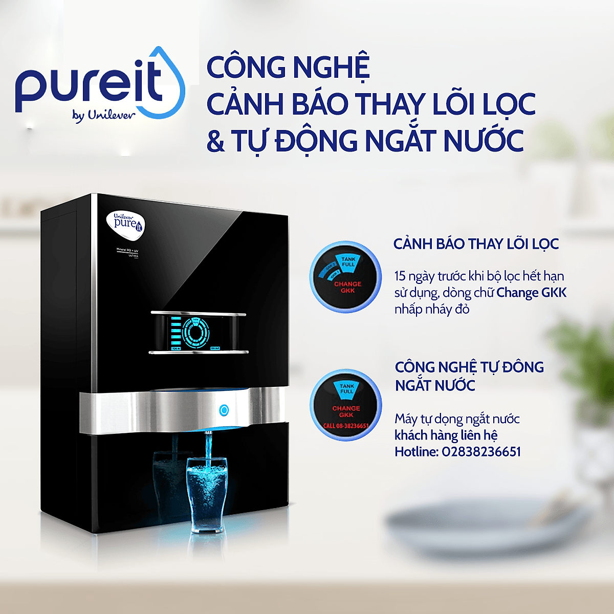 Máy Lọc Nước Pureit Ultima Lọc Nguyên Khối Tích Hợp Công Nghệ RO + UV + MF - Hàng chính hãng