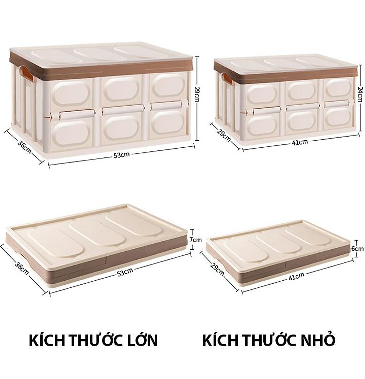 Thùng đựng đồ Ô Tô để cốp có thể gập gọn có nắp đậy, dùng để đựng đồ chơi trẻ em, đồ đi chợ, siêu thị, đồ chơi khi đi dã ngoại hay pic nic để xe bạn gọn gàng hơn khi di chuyển - dung tích55L
