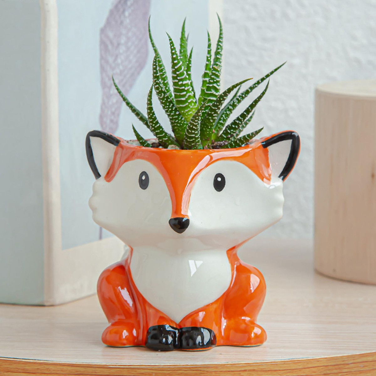 Cute Succulent Pots with Drainage, Small Animal Ceramic Flower Pot ...