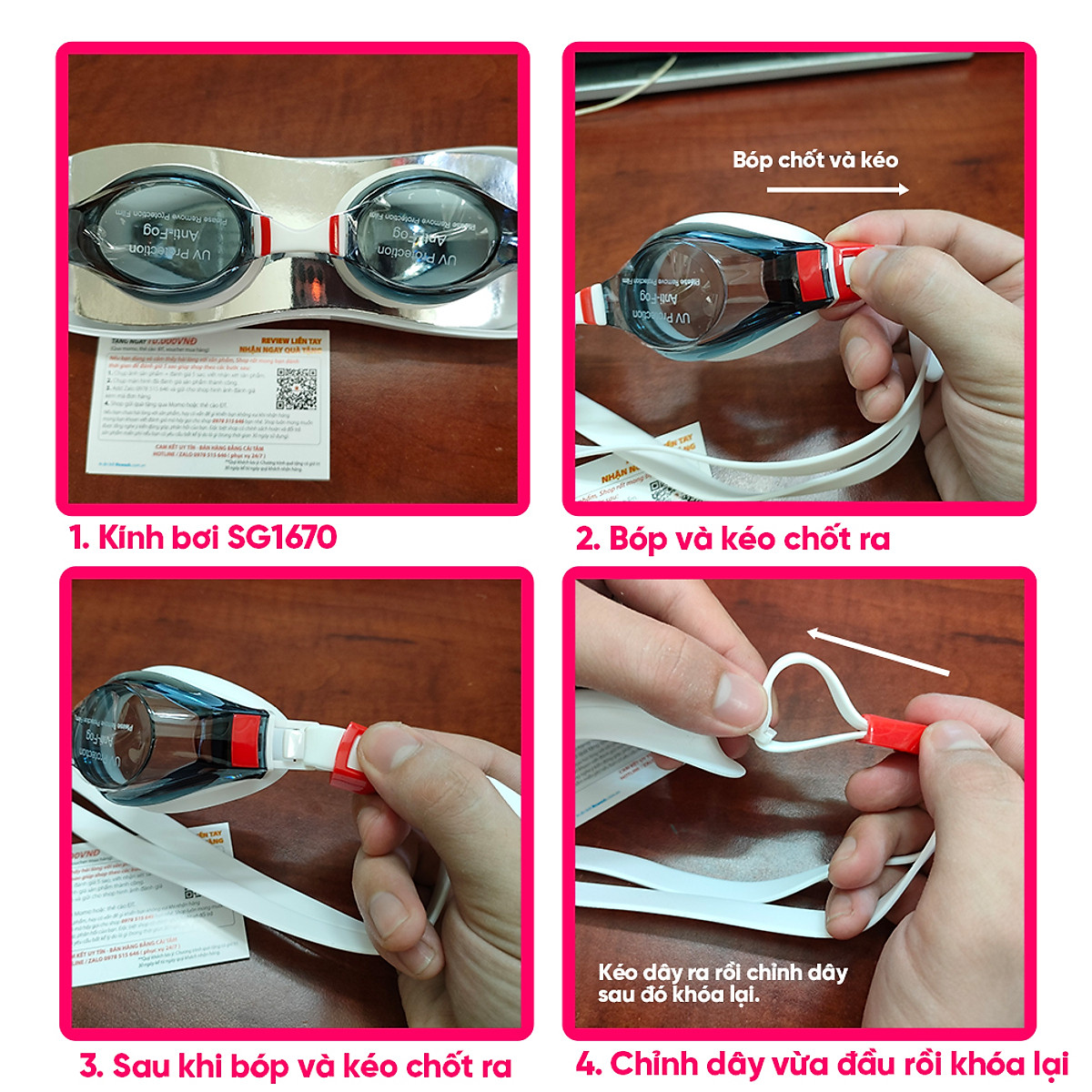 Kính Bơi Thể Thao Người Lớn Chống Sương Dây Đeo Silicone Cleacco SG1670 BORO SPORT