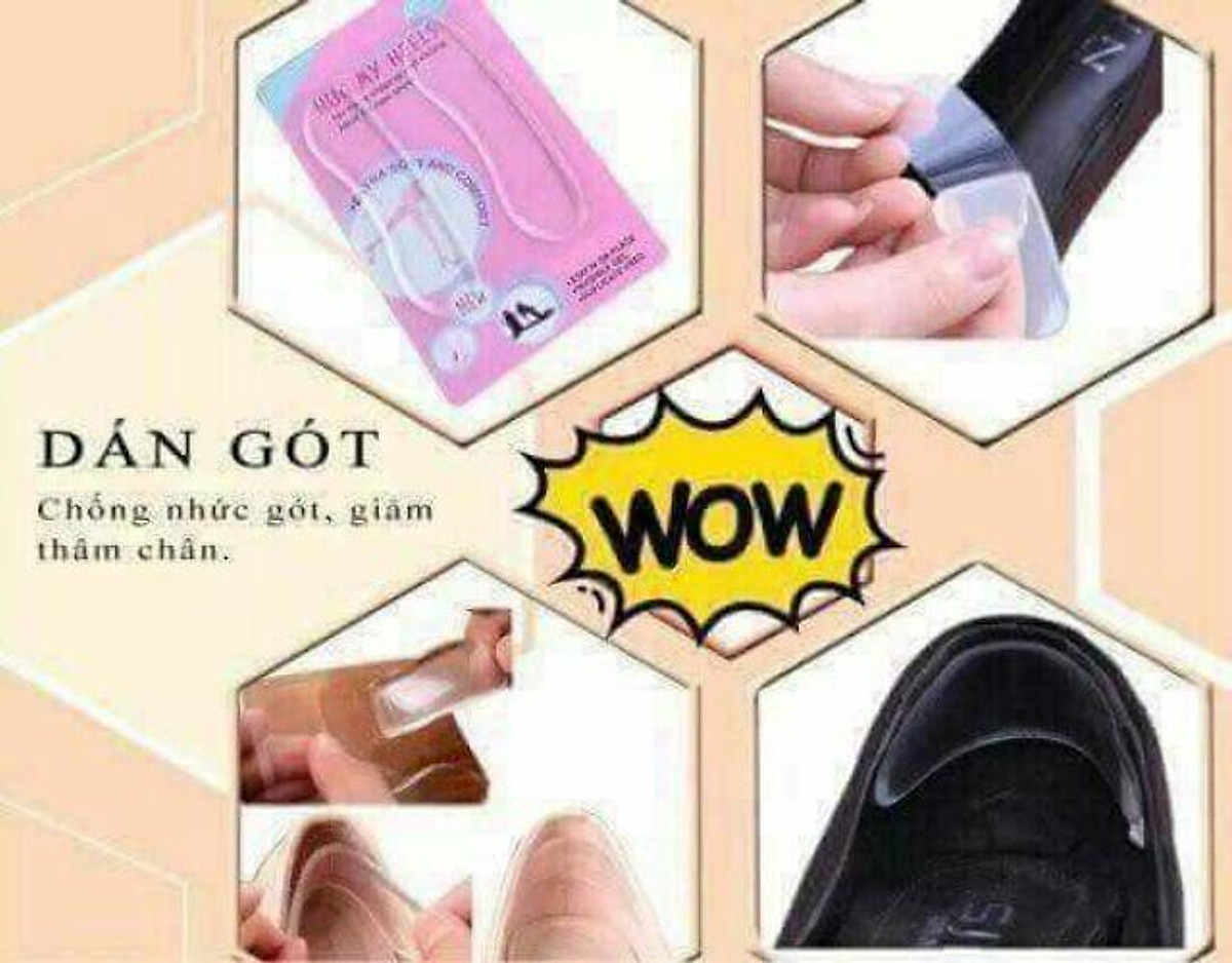 CẶP 2 MIẾNG DÁN GÓT LÓT GIÀY SILICON NCS