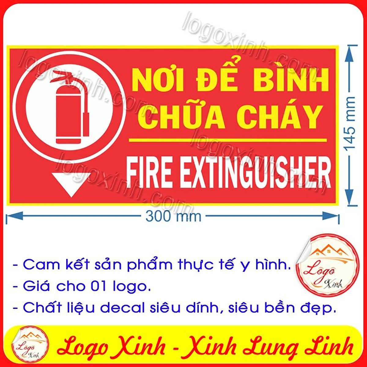 LOGO TEM STICKER DÁN THÔNG BÁO NƠI ĐỂ BÌNH CHỮA CHÁY, BÌNH CỨU HỎA ...