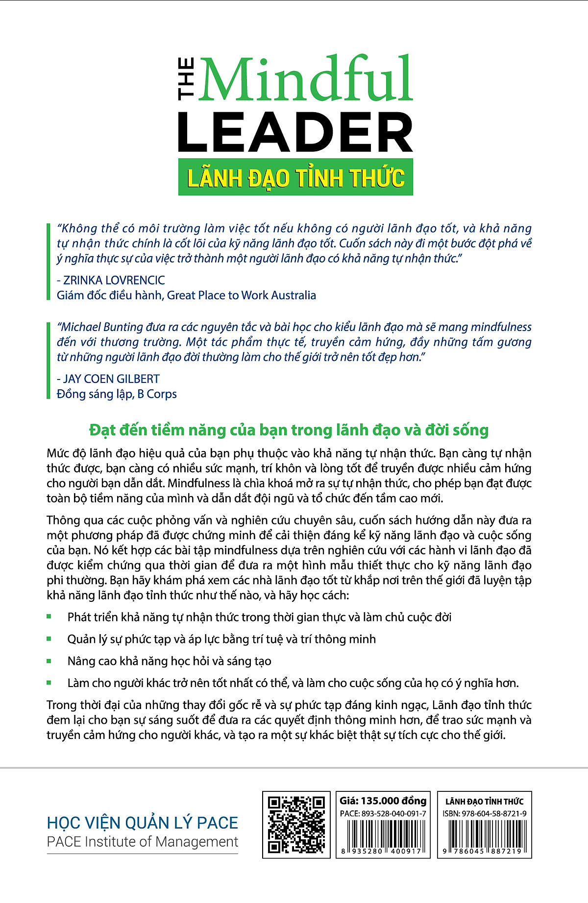 Lãnh Đạo Tỉnh Thức (The Mindful Leader) - Michael Bunting - PACE Books