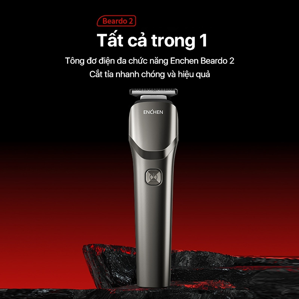 Tông đơ cắt tóc đa chức năng Enchen Beardo2 chất liệu thép không gỉ nhiều cữ linh hoạt - Hàng chính hãng