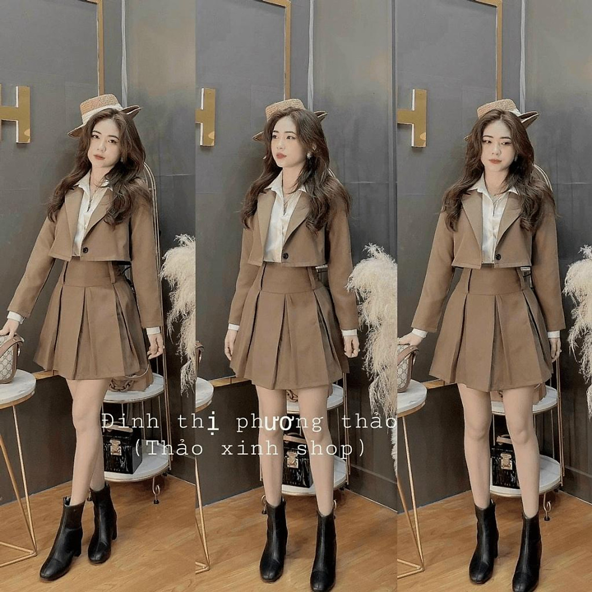 sét bộ vest chân váy xếp ly giá sỉ giá bán buôn  Thị Trường Sỉ