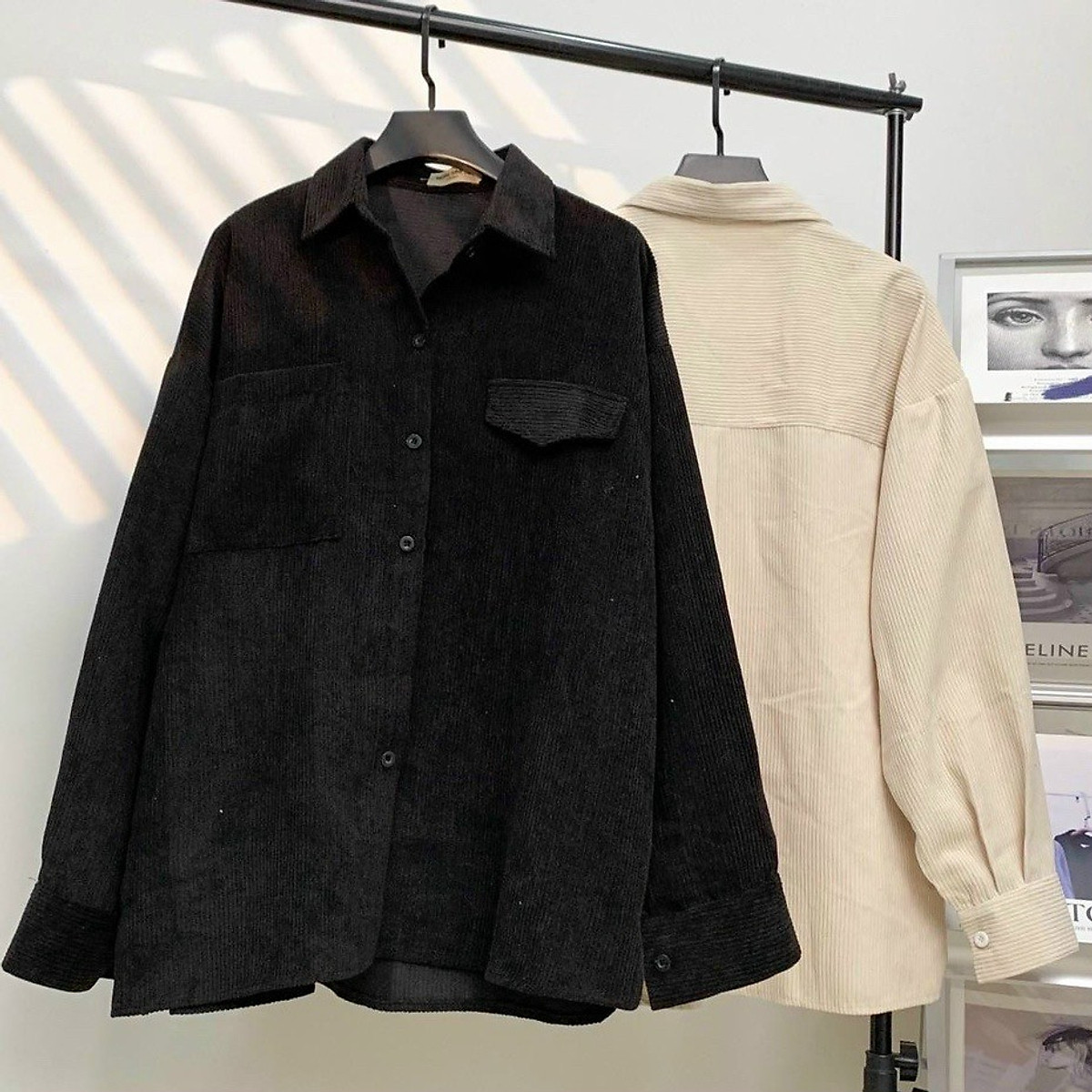 sơ mi ulzzang áo sơ mi nữ áo kiểu dáng Hàn Quốc sơ mi nhung rộng, Áo Sơ mi Nam Nữ Unisex vải Nhung Gân áo khoác sơ mi form rộng ảnh Sơ Mi Ulzzang Áo Sơ Mi Nữ Áo Kiểu Dáng Hàn Quốc Sơ Mi Nhung Rộng, Áo Sơ Mi Nam Nữ Unisex Vải Nhung Gân Áo Khoác Sơ Mi Form Rộng Ảnh