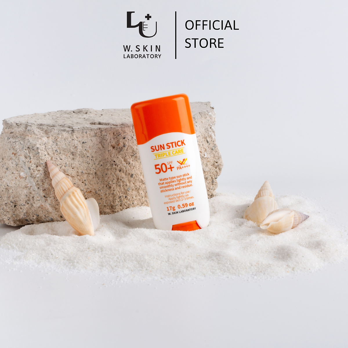 Sáp chống nắng W.Skin Laboratory TRIPLE CARE SUN STICK SPF50+ PA++++ (17g) size bỏ túi, không để lại vết trắng, không cay mắt {Có tem phụ nhập khẩu chính ngạch}