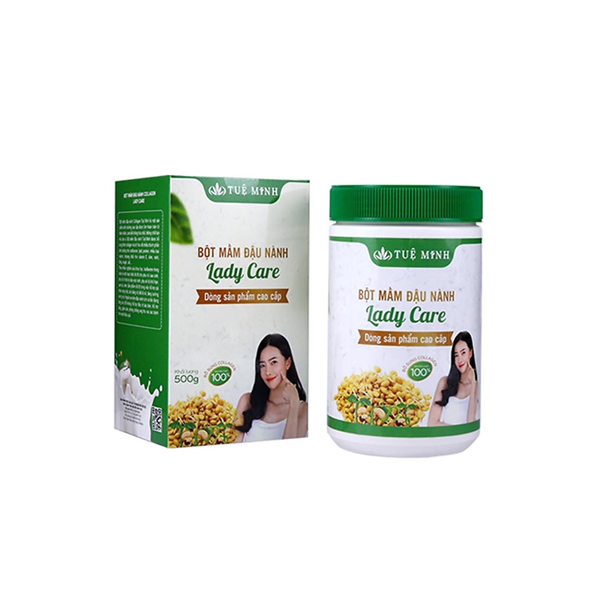 Mầm đậu nành nguyên xơ Tuệ Minh có đủ giấy ATVSTP hộp 0.5 kg