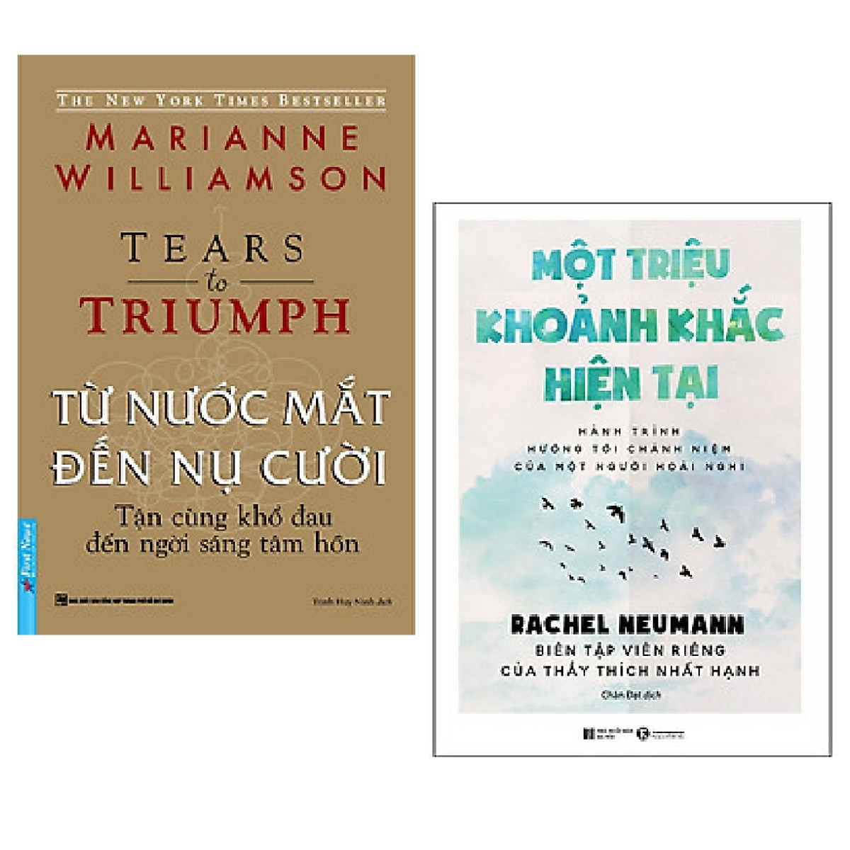 Combo sách chữa lành tâm hồn: Từ Nước Mắt Đến Nụ Cười - Tận Cùng Khổ Đau Đến Ngời Sáng Tâm Hồn + Một Triệu Khoảnh Khắc Hiện Tại