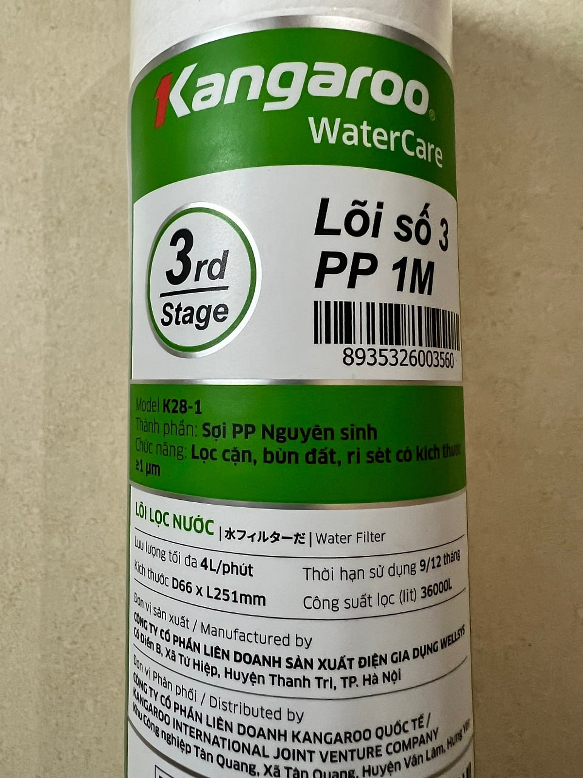 Lõi Số 3 - 10 PP - 1 Micro Kangaroo K 28 - 1 - Hàng chính hãng