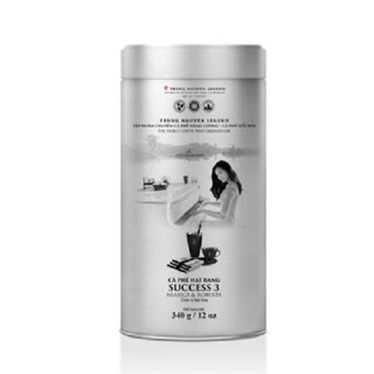 Combo 2 Hộp Cà phê pha máy Success 3 - Trung Nguyên Legend - Hạt Mộc Arabica, Robusta (Lon 340gr)