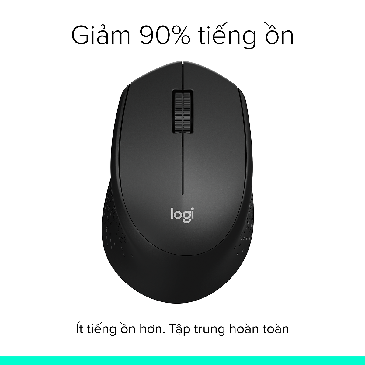 Chuột không dây Logitech M330 Silent Plus giảm ồn 90% - USB 2.4GHz, pin 2 năm, phù hợp người thuận tay phải, PC/ Laptop - Hàng chính hãng - Màu Đen