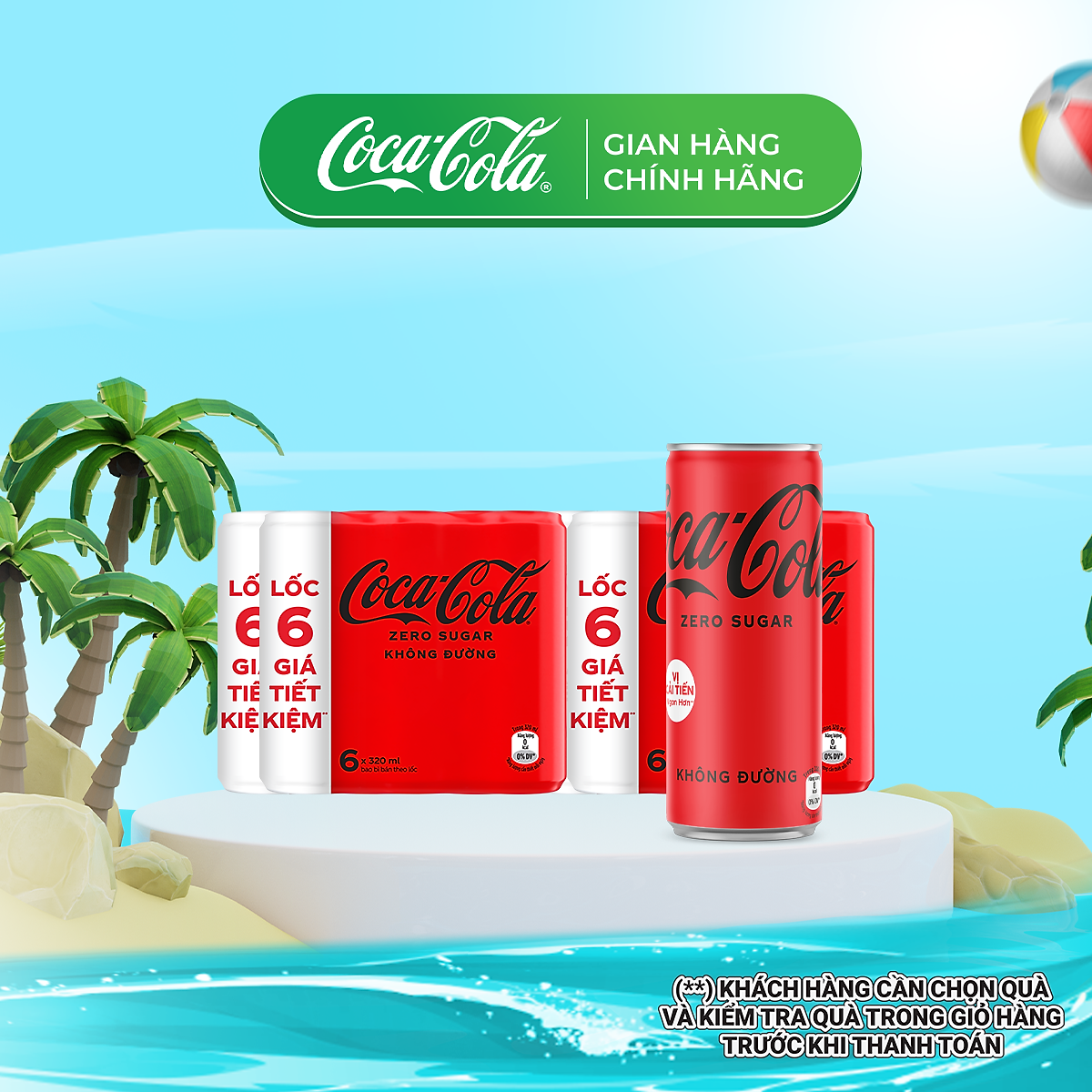 Lốc 24 lon Coca-Cola Zero 320ml/lon