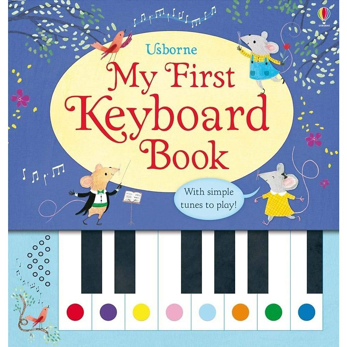 Sách My first keyboard book - Nursery rhymes keyboard book cho bé tập đàn bằng màu sắc