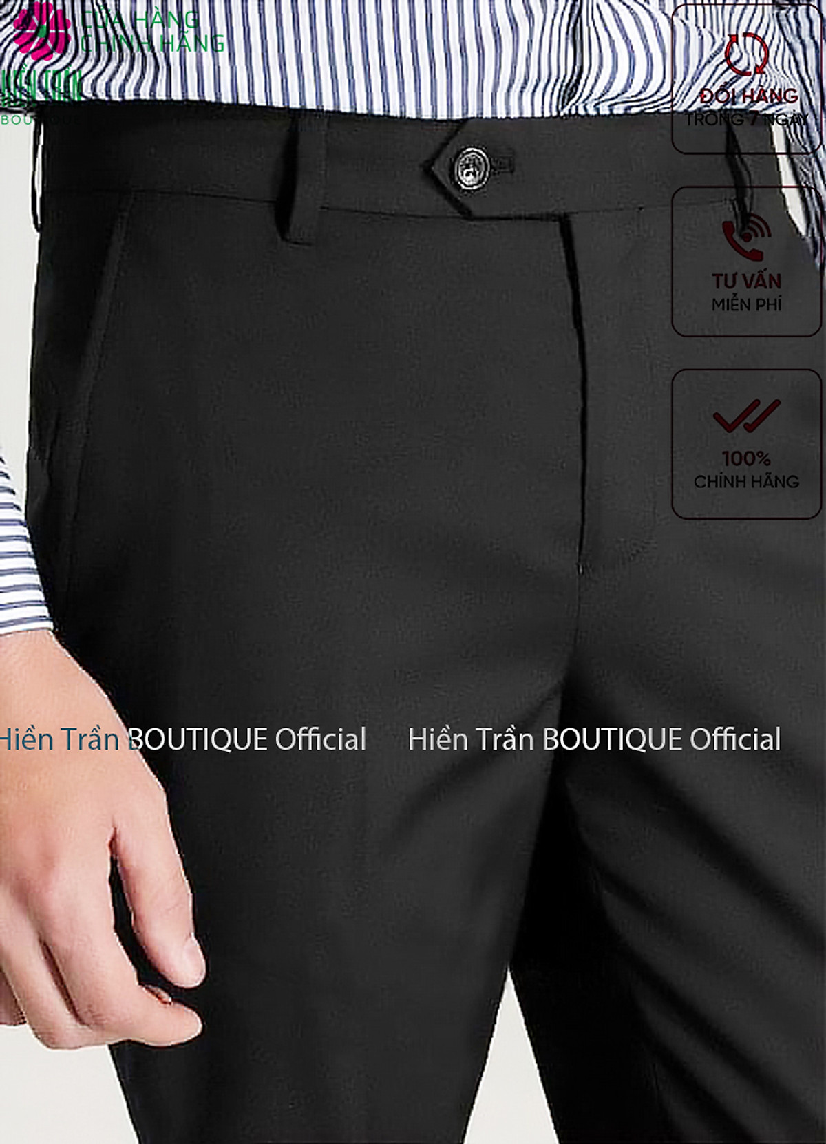Quần âu nam Hiền Trần BOUTIQUE công sở chất vải chéo 79 cao cấp