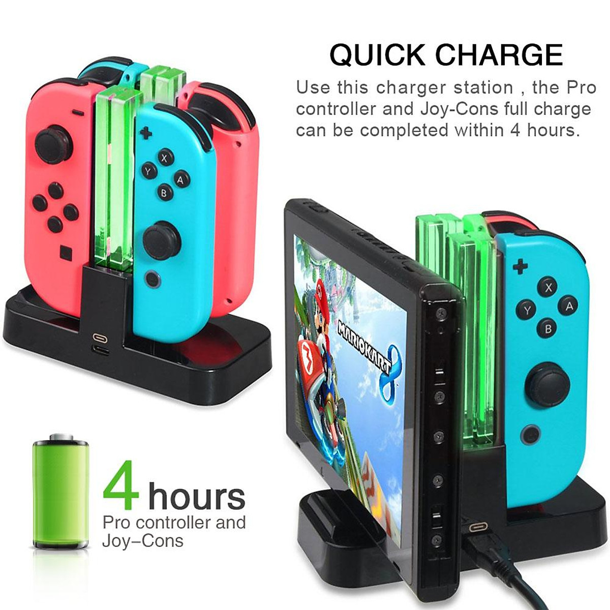 Mua Joy-Con Charging Dock 4 in 1 USB Charging Dock Stand LED Indication for  Nintend Switch Controller Charger Gamepad