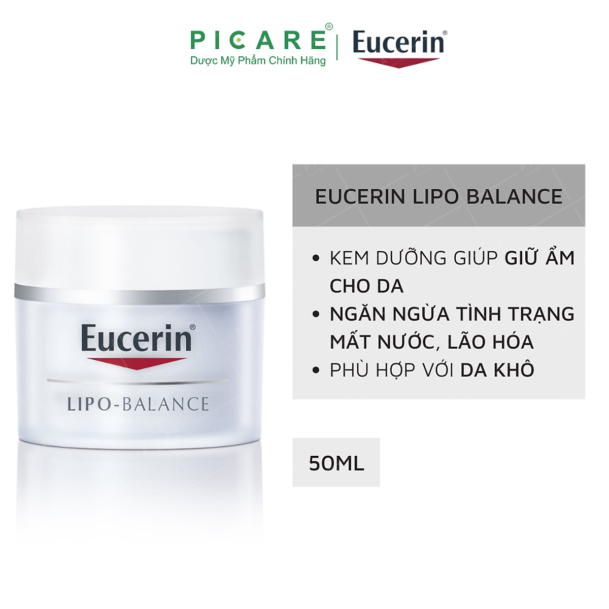 Kem Dưỡng Ẩm Cho Da Khô Và Nhạy Cảm Eucerin Lipo Balance (50ml)