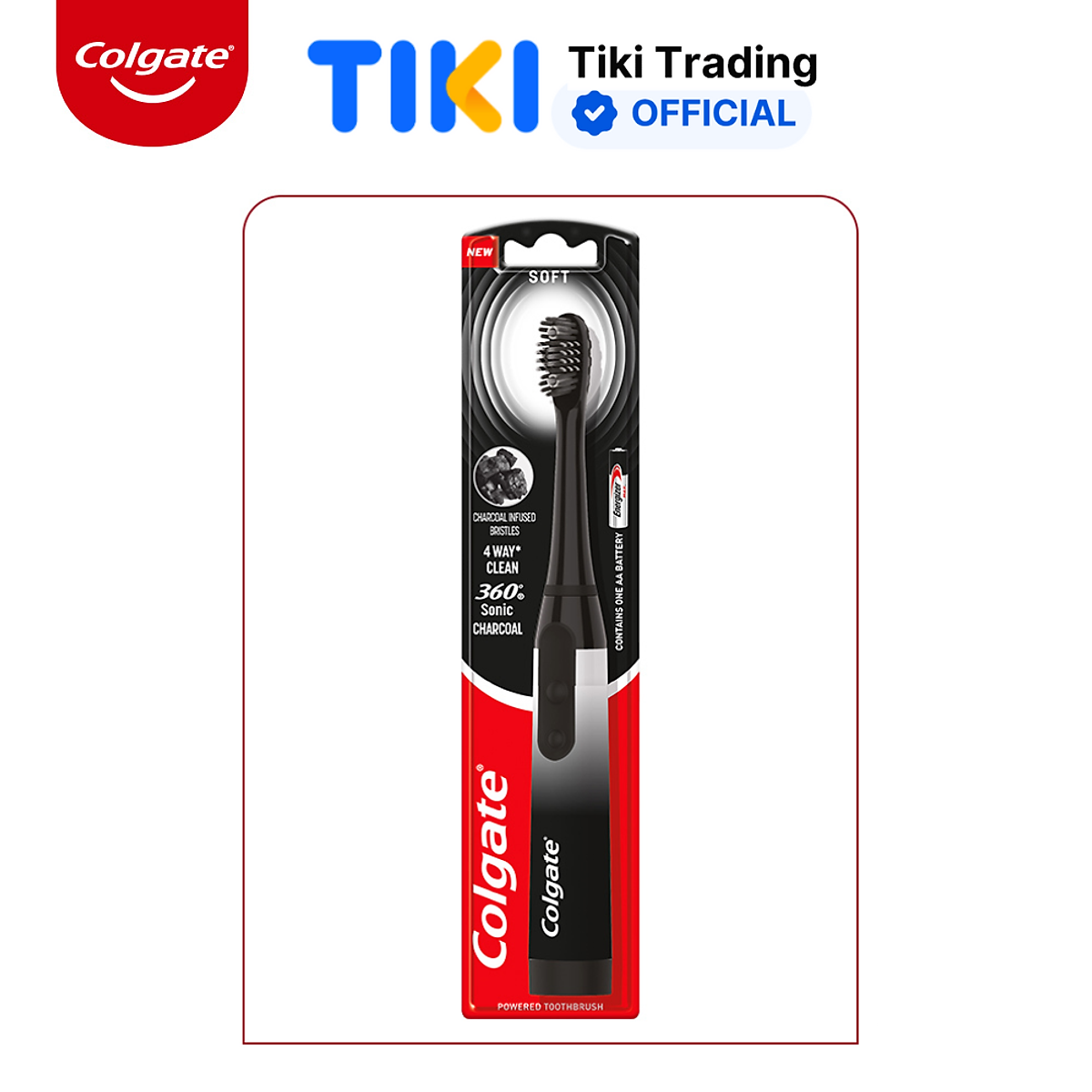 Bàn chải điện Colgate Sonic 360 Charcoal với lông chải phủ than kháng khuẩn