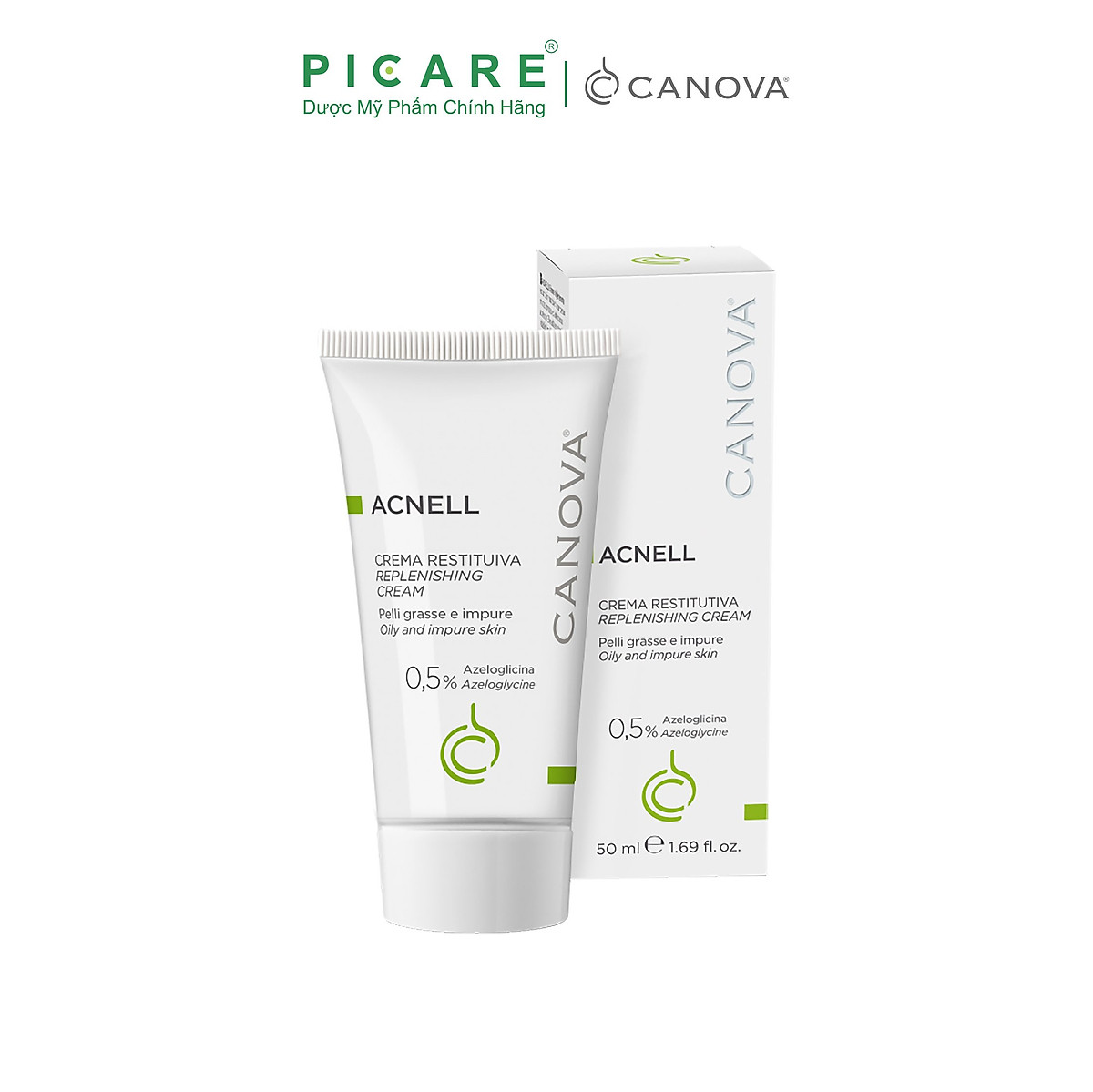 Kem Ngừa Mụn Ban Đêm Dành Cho Da Mụn, Da Kích Ứng Nhạy Cảm Canova Acnell - Replenishing Cream 50ml