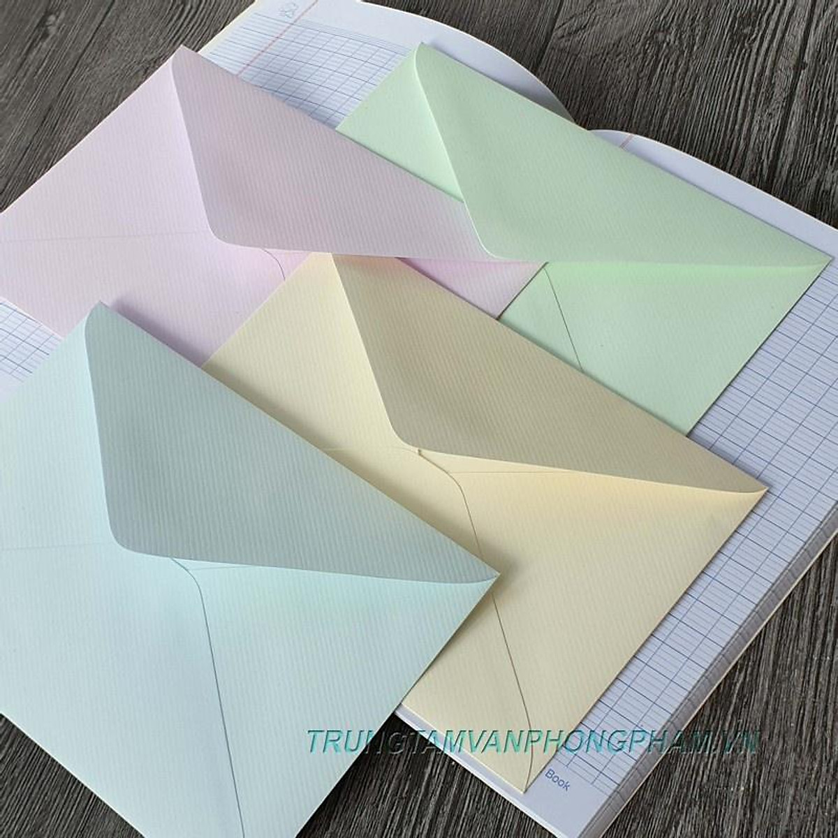 Bao thư giấy thơm nắp xéo màu pastel - XẤP 20 CÁI - Các loại giấy khác