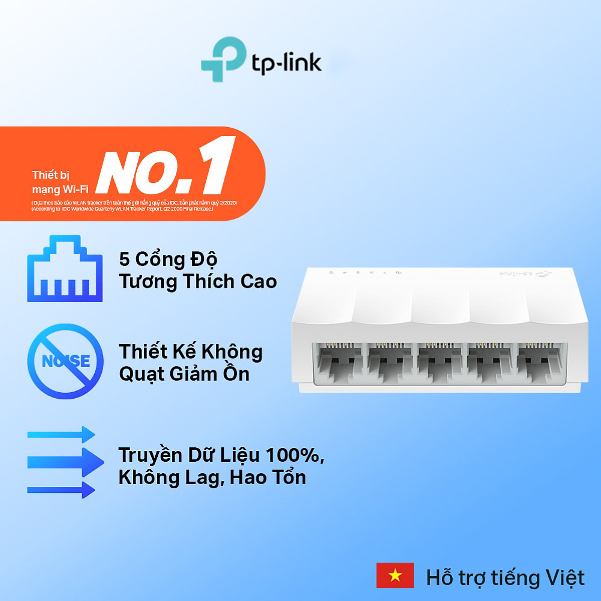 Bộ Chia Mạng Switch Để Bàn TP-Link LS1005 5 Cổng 10/100Mbps - Hàng Chính Hãng