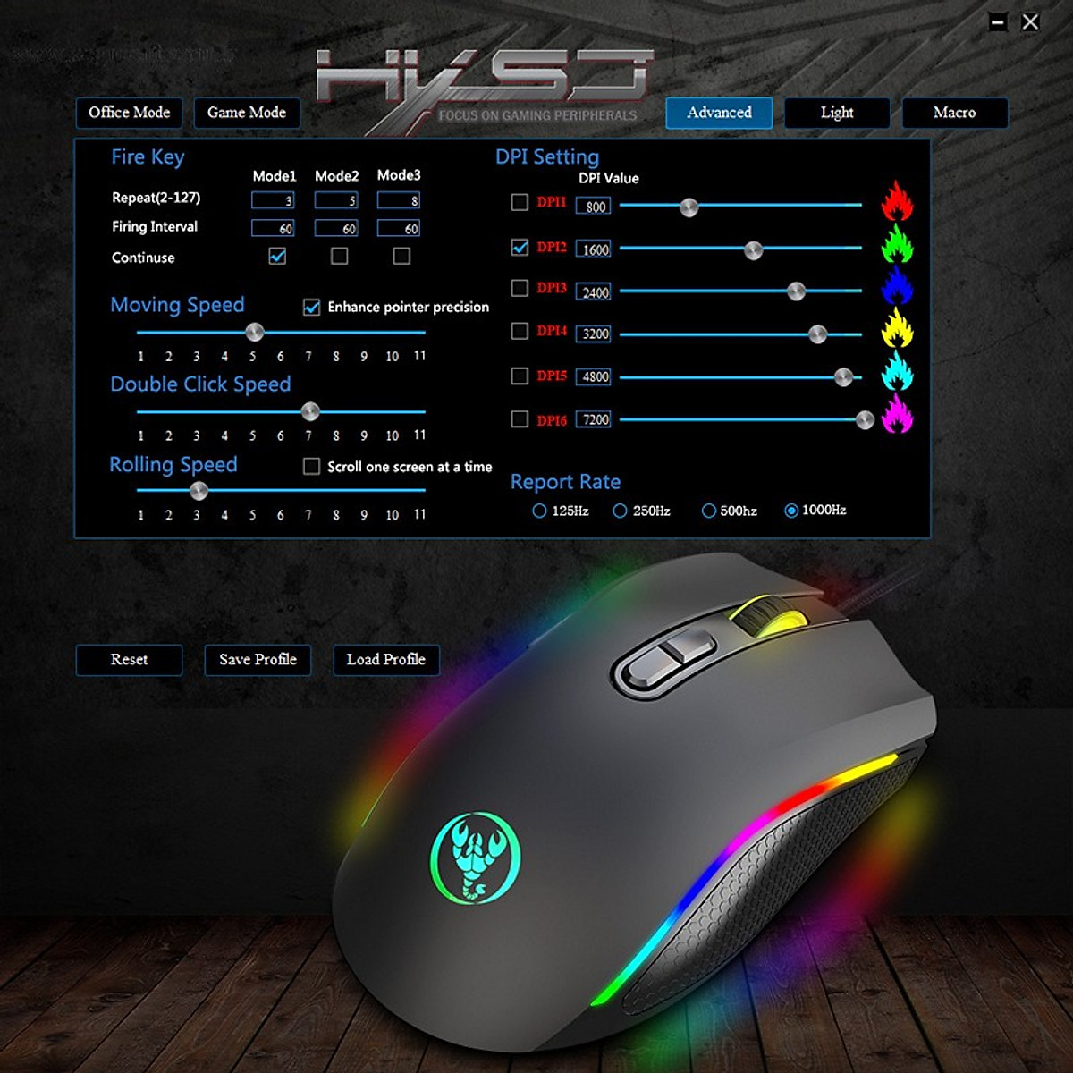 Chuột LED RGB 7200 DPI Gaming Mouse A869 cho máy tính - Chuột Chơi Game