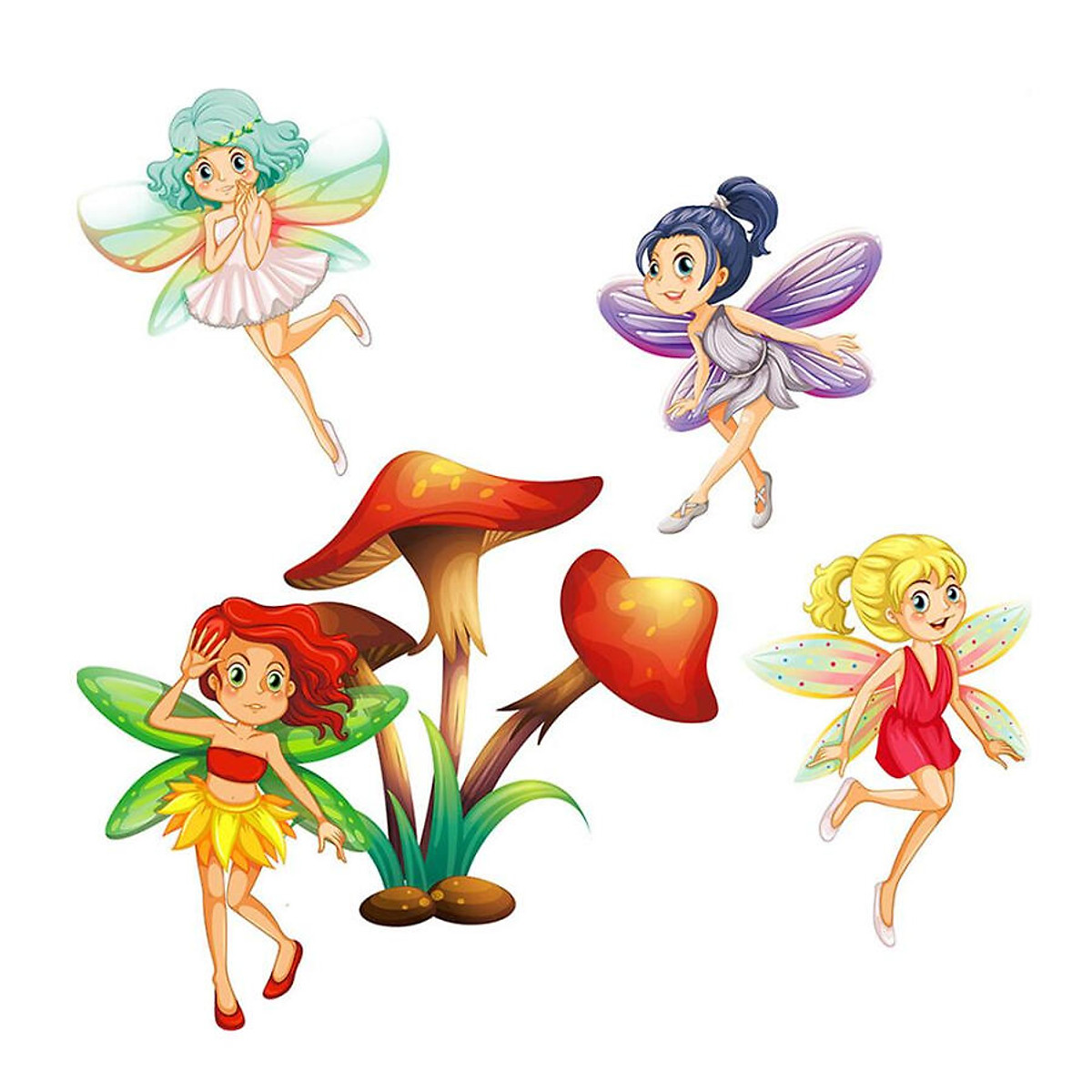 Mua Cartoon Fairy Removable PVC Wall Stickers Waterproof Kids Bedroom Decals Mua Cartoon Fairy Removable PVC Wall Stickers Waterproof Kids Bedroom Decals