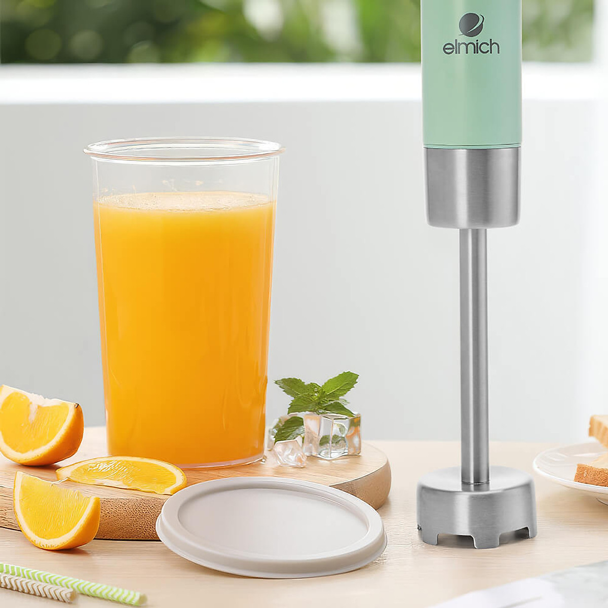 Máy xay cầm tay Elmich BLE-8666, công suất 1000W, thiết kế cầm tay dễ sử dụng, lưỡi dao bằng thép không gỉ siêu bền, đảm bảo an toàn tuyệt đối cho sức khỏe - Hàng chính hãng