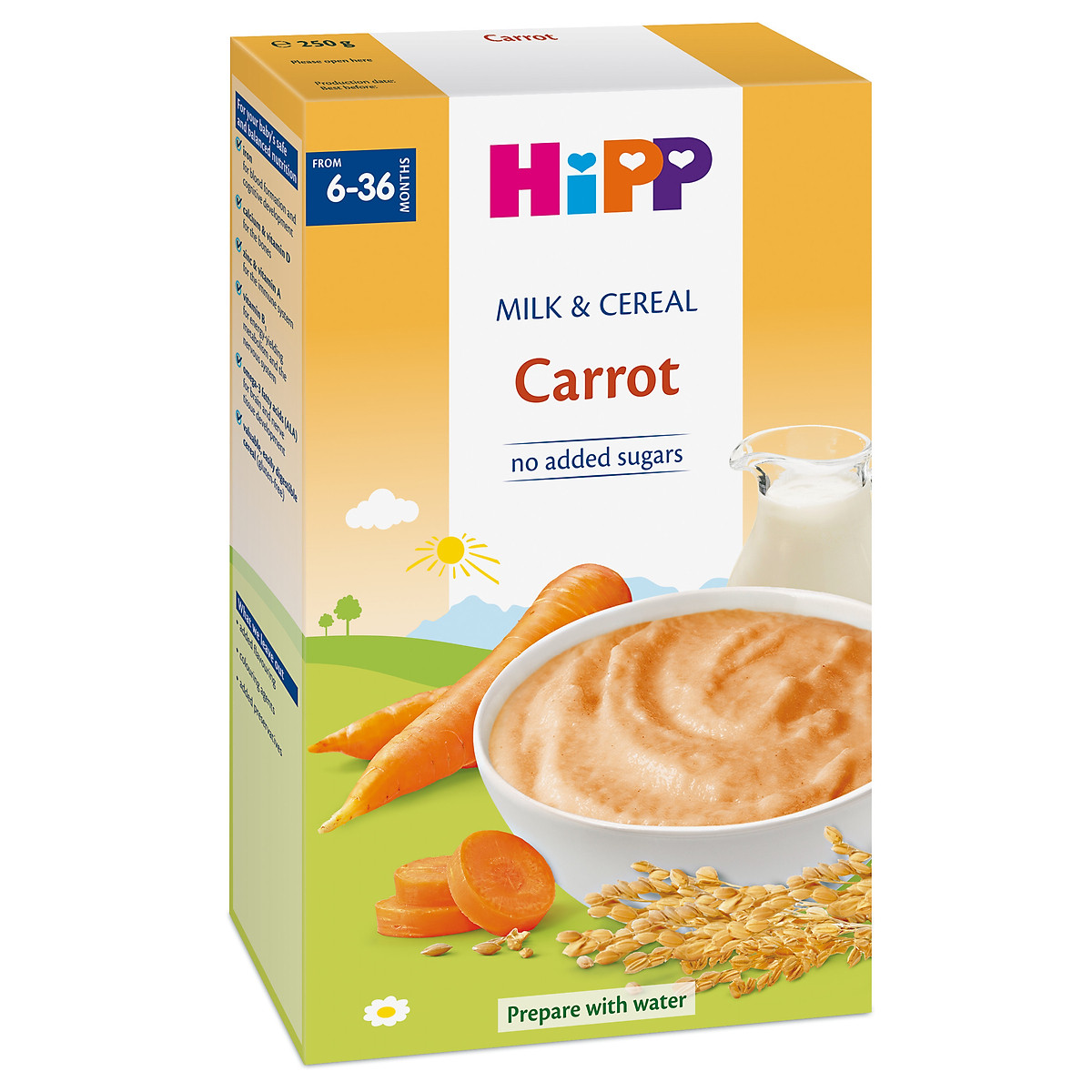 BỘT ĂN DẶM HIPP Bột rau củ cà rốt và sữa dinh dưỡng
