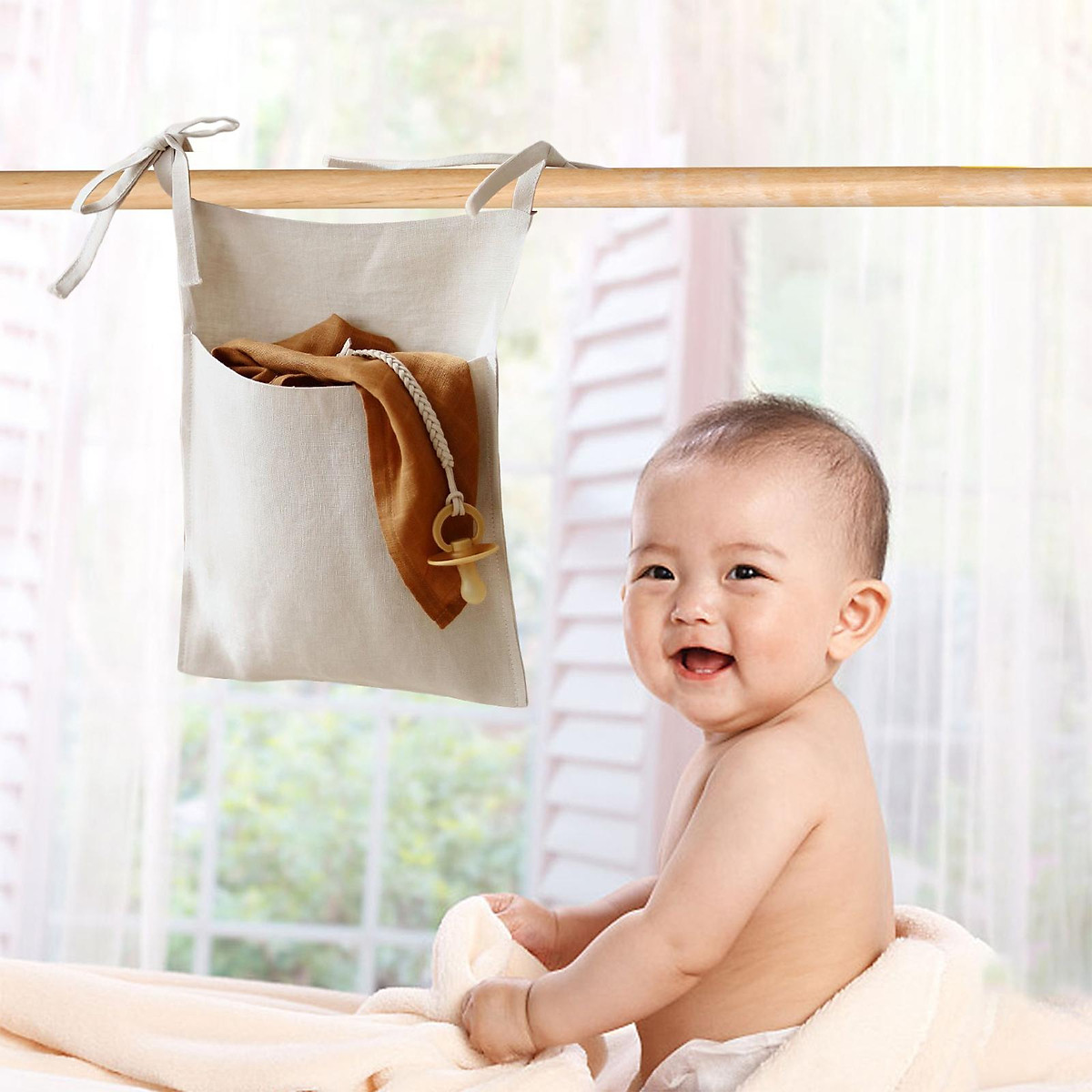 Baby Crib Cot Hanging Storage Bag Diaper Storage Toy Diaper Bag ...