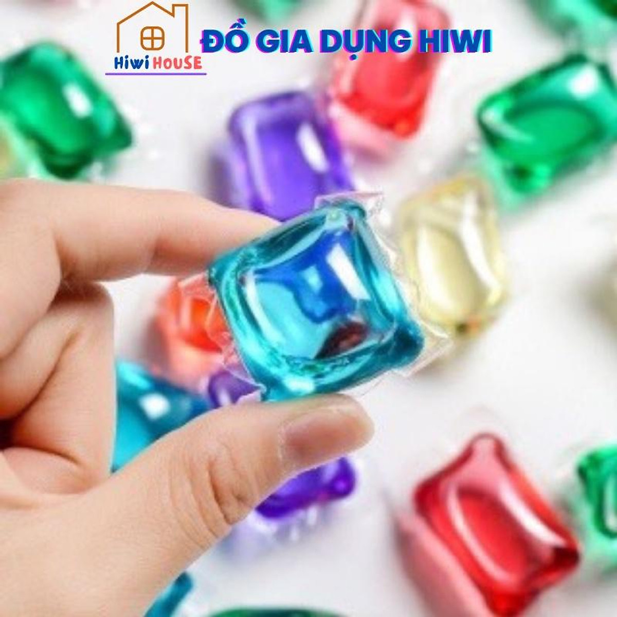 Viên giặt xả quần áo thơm, viên xả vải nội địa trung 3 trong 1