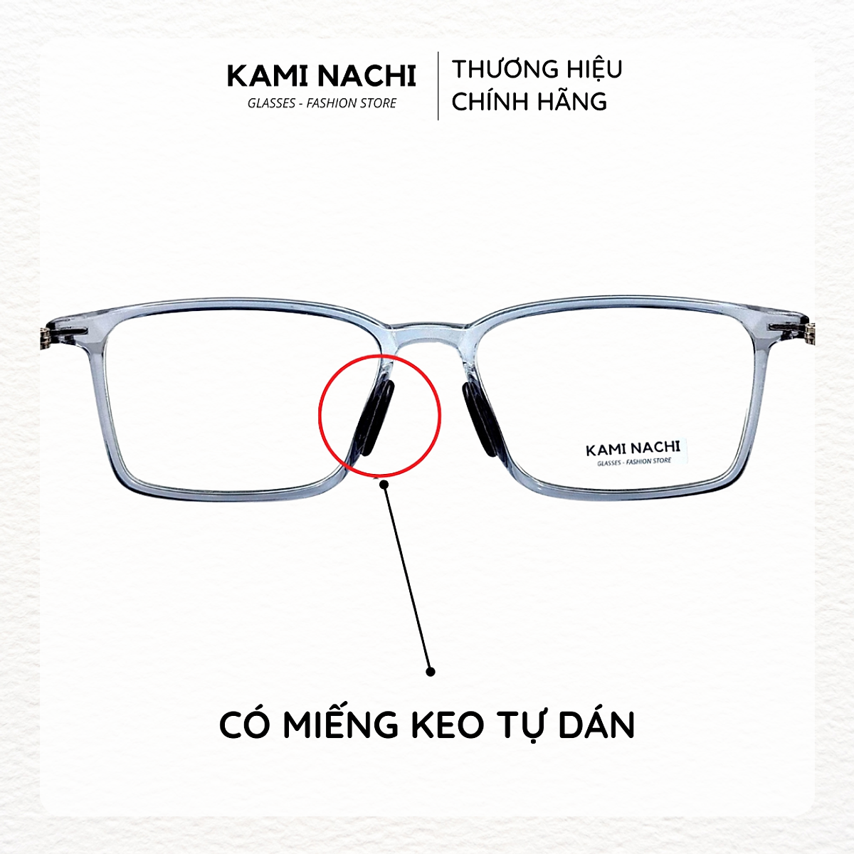 Bộ 2 miếng đệm mũi silicon hình bán nguyệt có mặt dán keo cho mắt kính KAMI NACHI