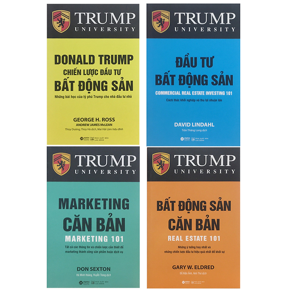 Combo 4 cuốn sách kinh tế tâm đắc nhất: Donald Trump - Chiến Lược Đầu Tư Bất Động Sản + Đầu Tư Bất Động Sản + Marketing Căn Bản + Bất Động Sản Căn Bản - (Tái Bản Năm 2021) (Tặng kèm bookmark Happy Life)