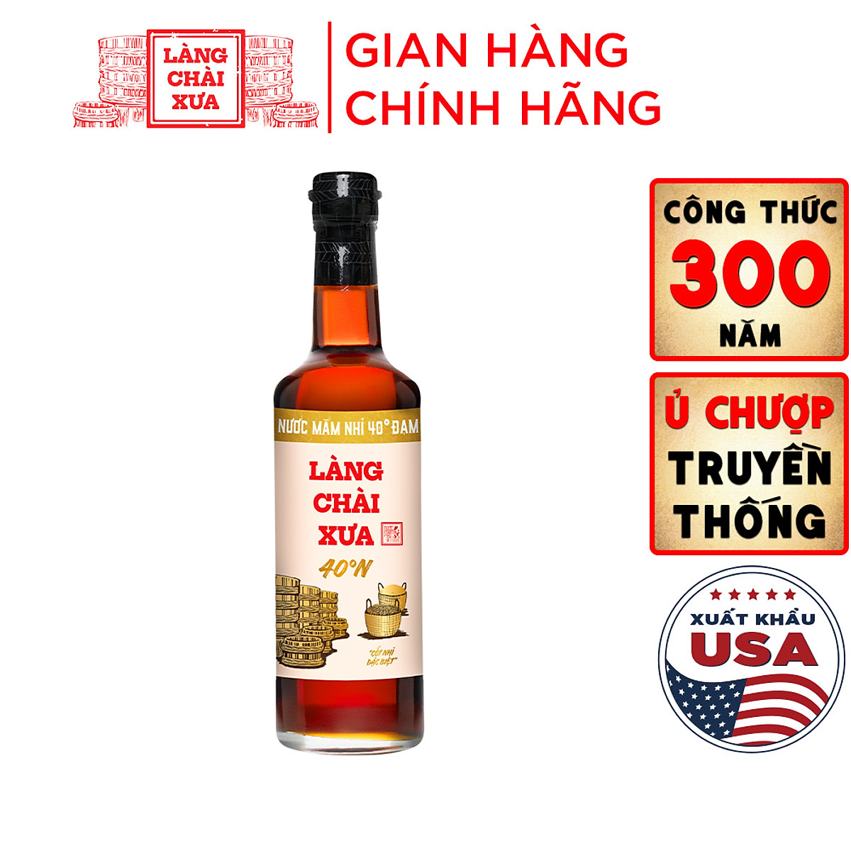 Đặc Sản Phan Thiết - Nước Mắm Nhỉ 40 Độ Đạm Làng Chài Xưa Chai Thủy Tinh 500Ml Ủ Chượp 2 Lần Không Chất Bảo Quản - Nước Mắm Tĩn