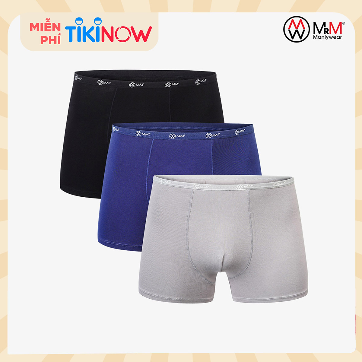Combo 3 Quần Sịp Đùi Nam Quần Lót Nam Boxer Sợi Tre Mềm Mịn Siêu Thoáng Mát, Co Giãn 4 Chiều Cạp Nhỏ MRM FASHION