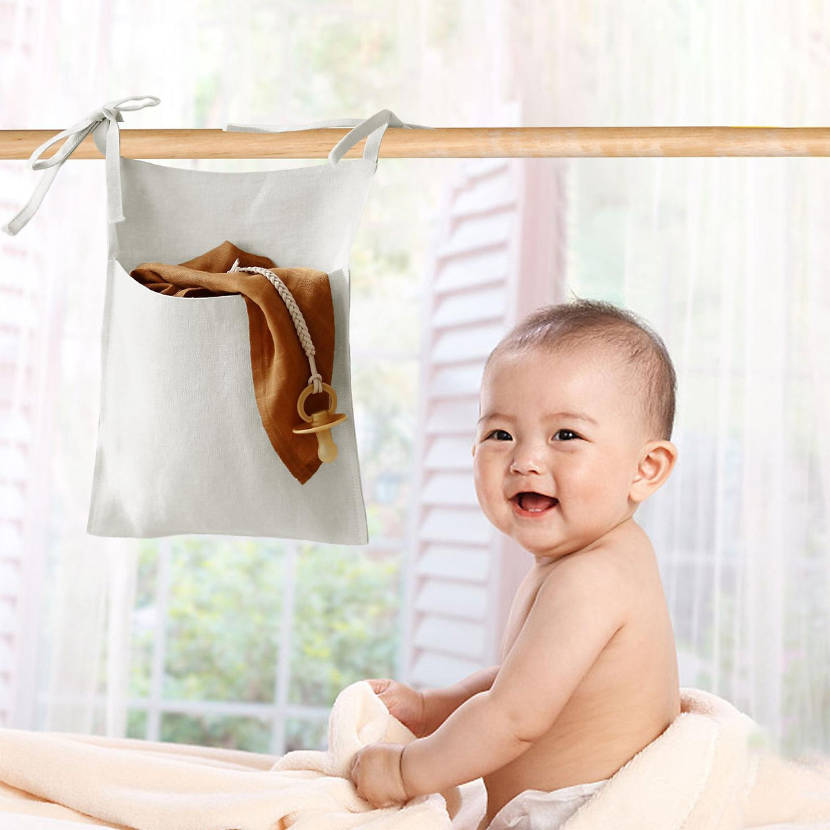 Baby Crib Cot Hanging Storage Bag Diaper Storage Toy Diaper Bag ...
