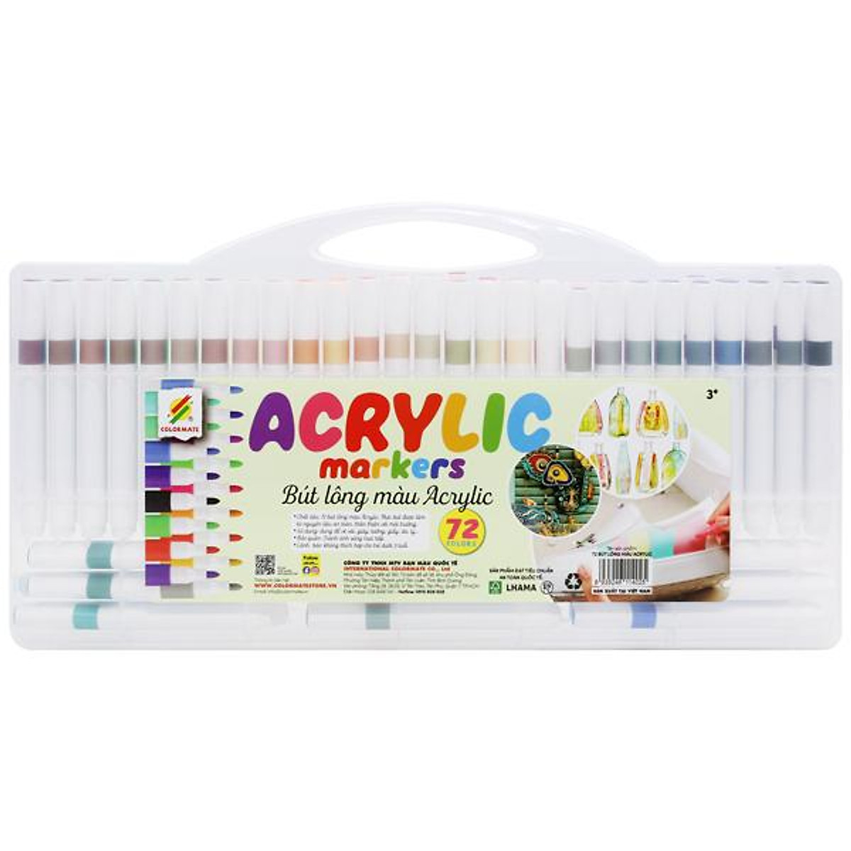 Hộp 72 Bút Lông Màu Acrylic Marker - Colormate