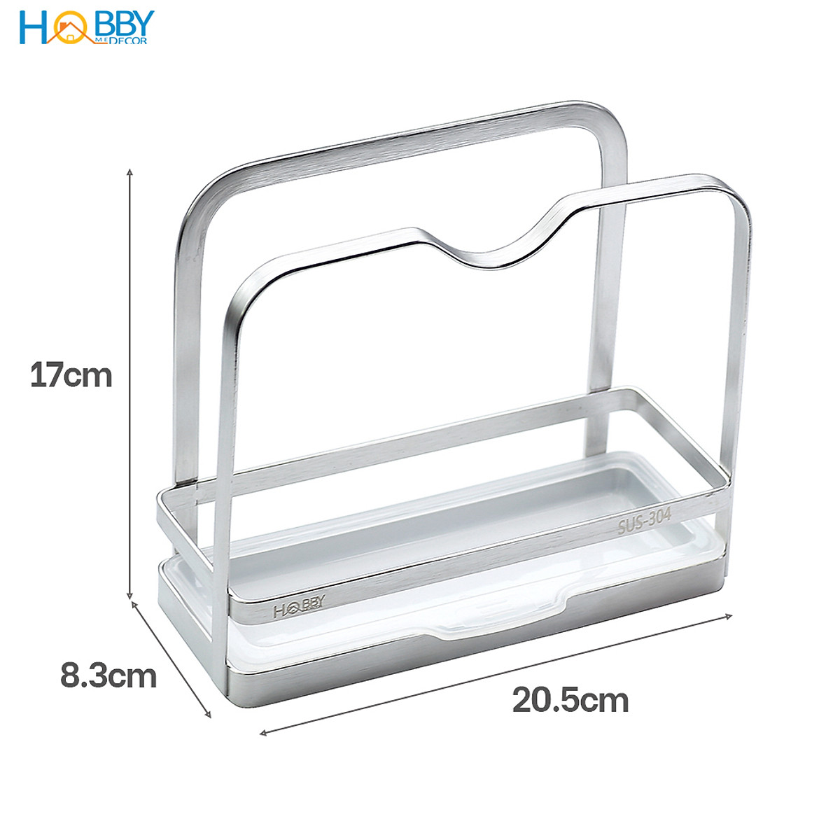 Kệ để nắp vung nồi thớt cho ráo nước inox 304 Hobby home decor TT06