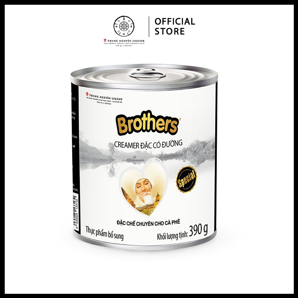 Trung Nguyên Legend - Creamer đặc có đường Brothers - Lon 390gr