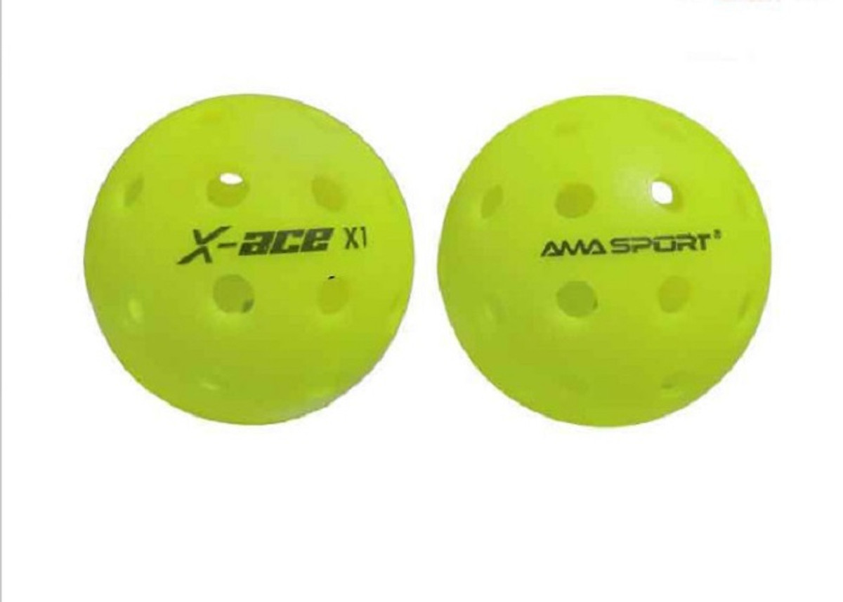 Qủa bóng Pickleball AMA SPORT, X-ace 40 lỗ, nặng 26g dường kính 74mm đạt tiêu chuẩn thi đấu quốc tế