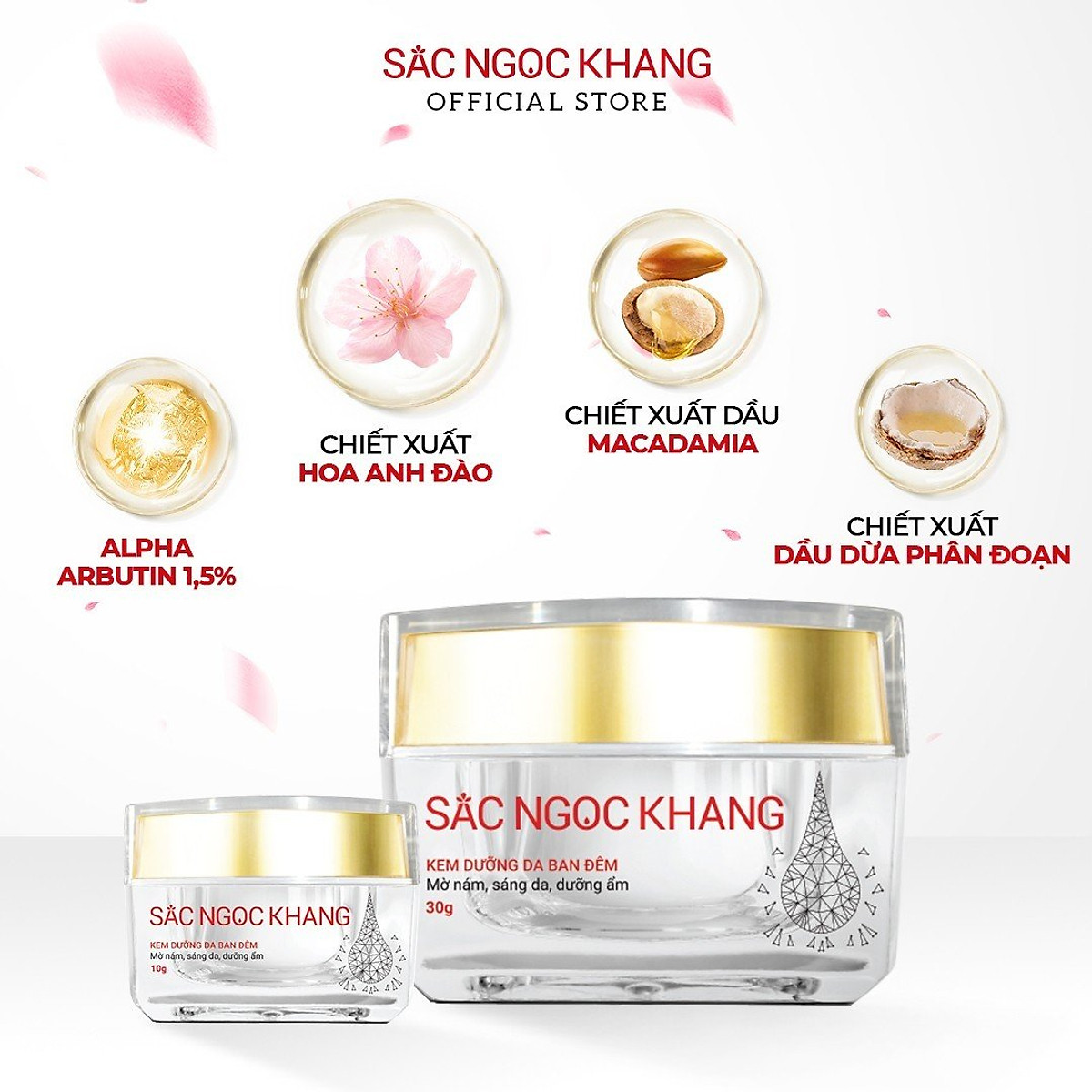 Kem dưỡng ban đêm Sắc Ngọc Khang dưỡng sáng và mờ thâm nám 30g