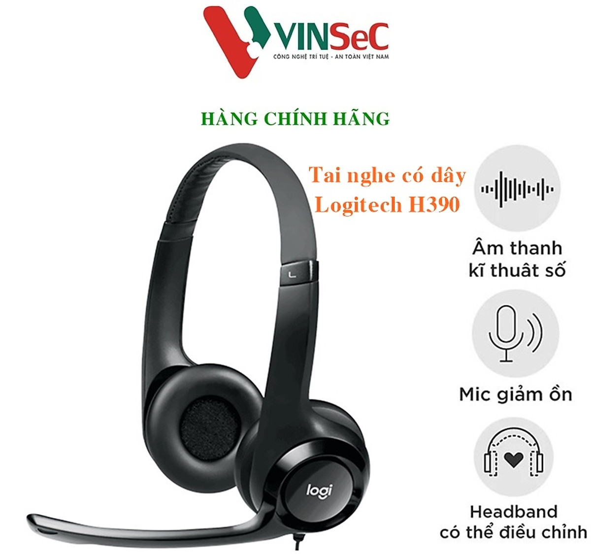 Tai nghe có dây Logitech H390 - Hàng chính hãng