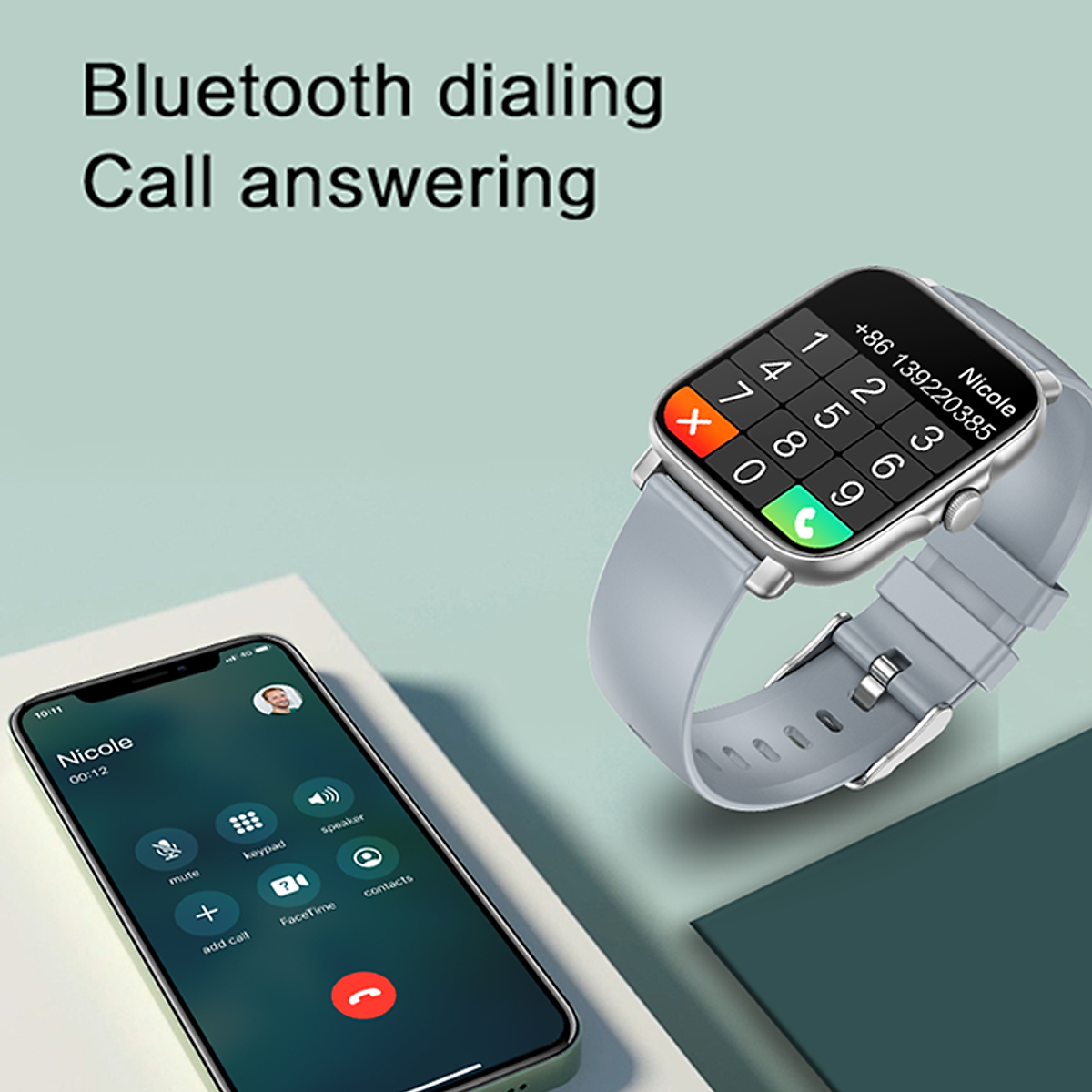 Đồng hồ thông minh GT30 1,69 inch Màn hình vuông Cuộc gọi ...