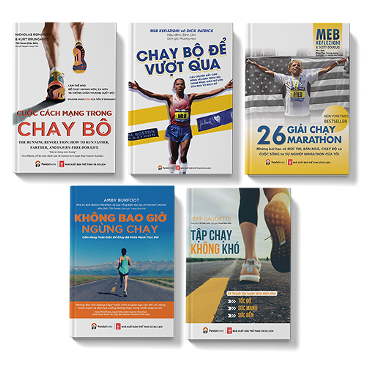 COMBO 5 CUỐN: Chạy bộ để vượt qua + 26 giải chạy marathon + Không bao giờ ngừng chạy + Cuộc cách mạng trong chạy bộ + Tập chạy không khó