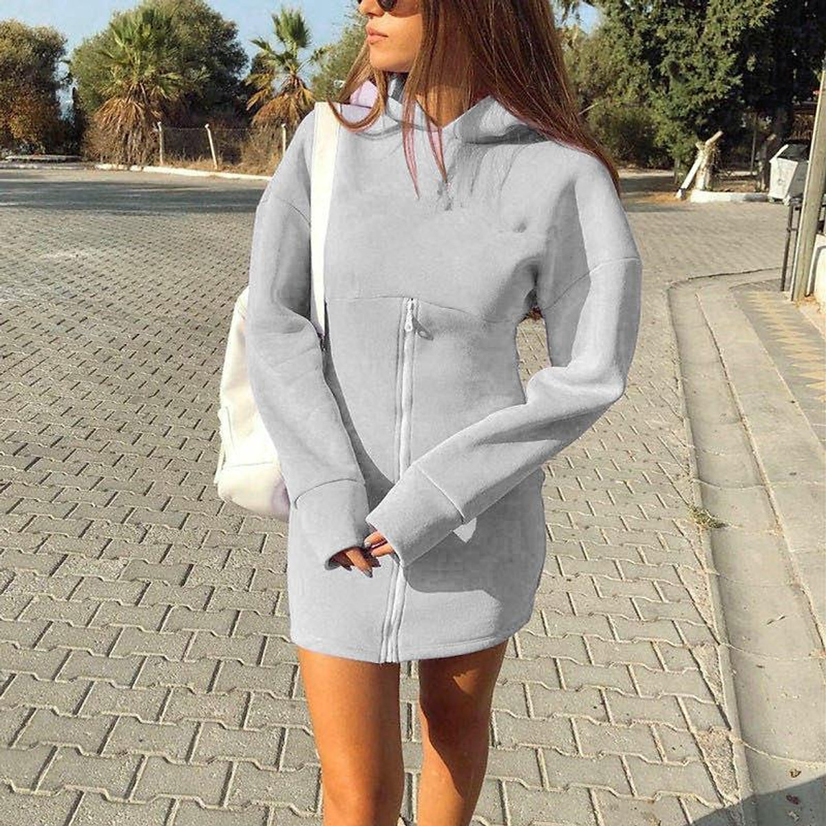 Hoodie Dress Casual Zipper New Design 