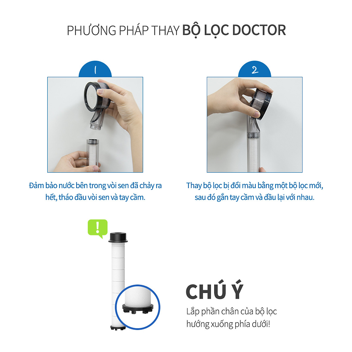 Bộ 3 Lõi Lọc Sediment Dùng Cho Vòi Sen Doctor Shower