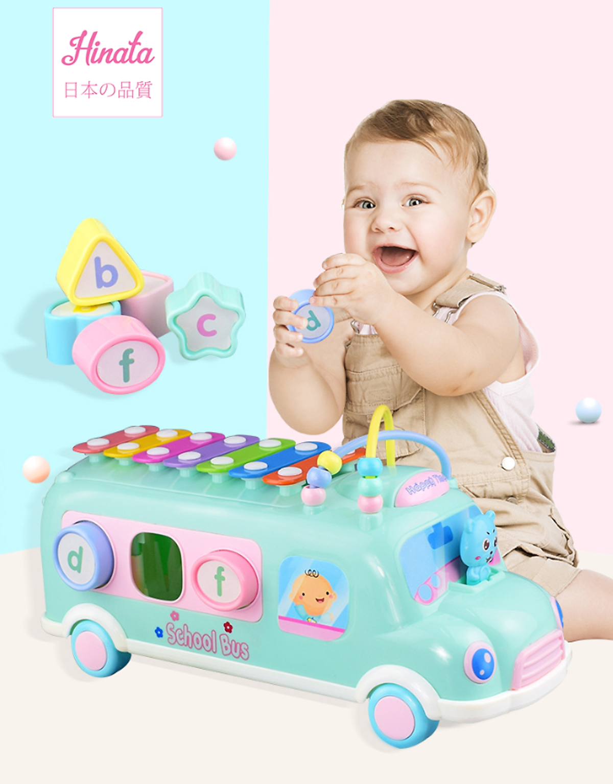 Xe buýt Piano 7 nốt nhạc - Bé tập lắp ráp khối hình học - Thương ...