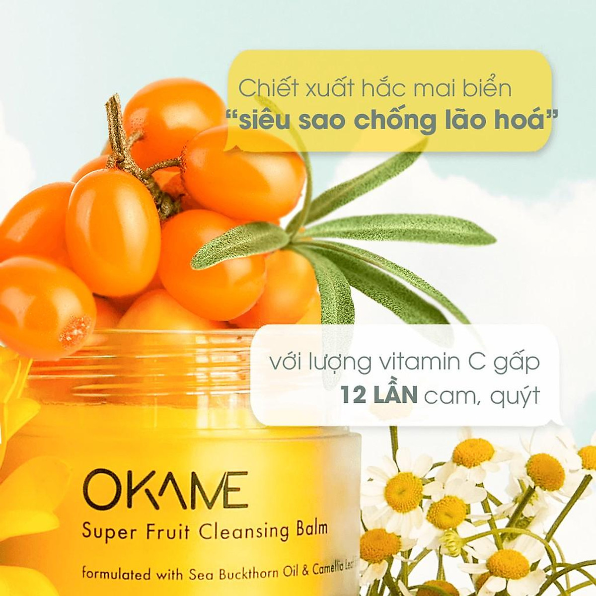 Sáp tẩy trang dễ nhũ hoá, làm sạch sâu Okame Super Fruit Cleansing Balm 80ml