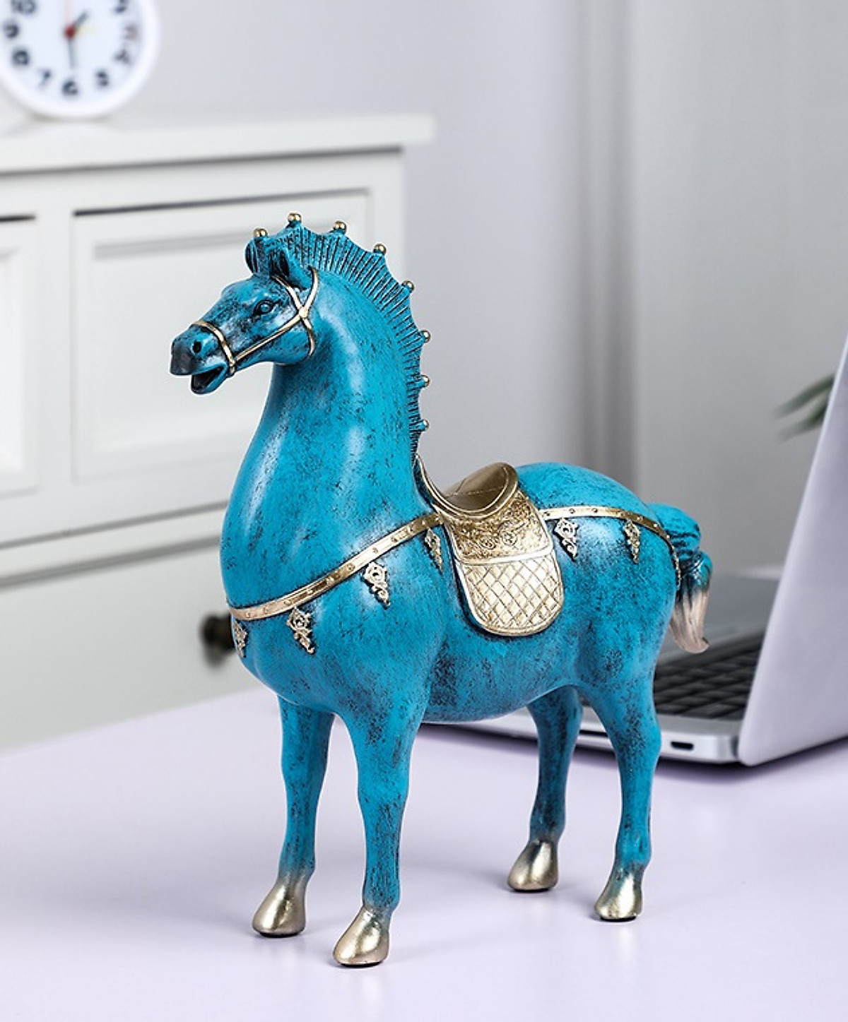 Ngựa xanh phú quý - Decor để bàn - Mô hình & Tượng trang trí